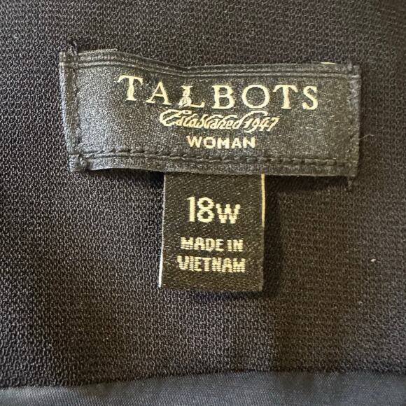 Talbots Woman Plus Size 18W Draped Neckline Black Sheath Dress - Picture 6 of 7